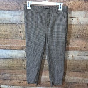 Zara Cropped Pants Plaid Woman’s 2 Brown
